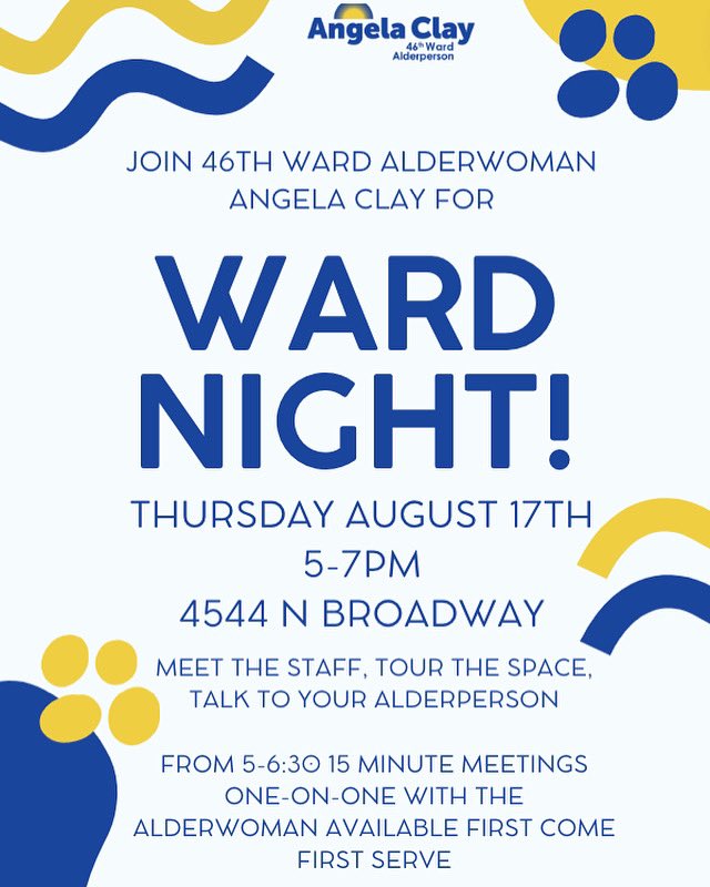 Join us for ward night next week! Sign up for one on one slots will be available in today’s newsletter