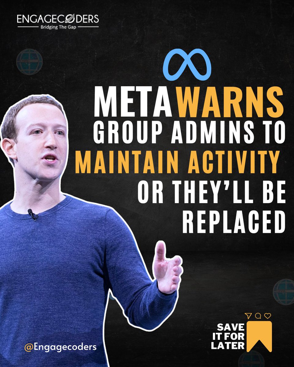 engagecoders's tweet image. Facebook is notifying some group admins that they need to be more active in moderating their groups, or else #Facebook will assign that task to another group member. It will deactivate the group if no admins exist, but there is no mention of automatically adding a replacement.