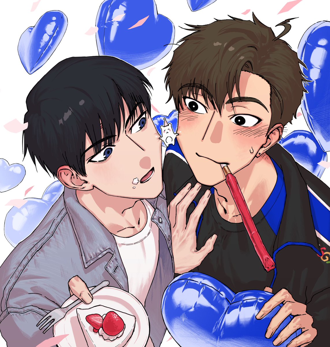 트친생일축하 그림으로 쌀필을 그렸사와요