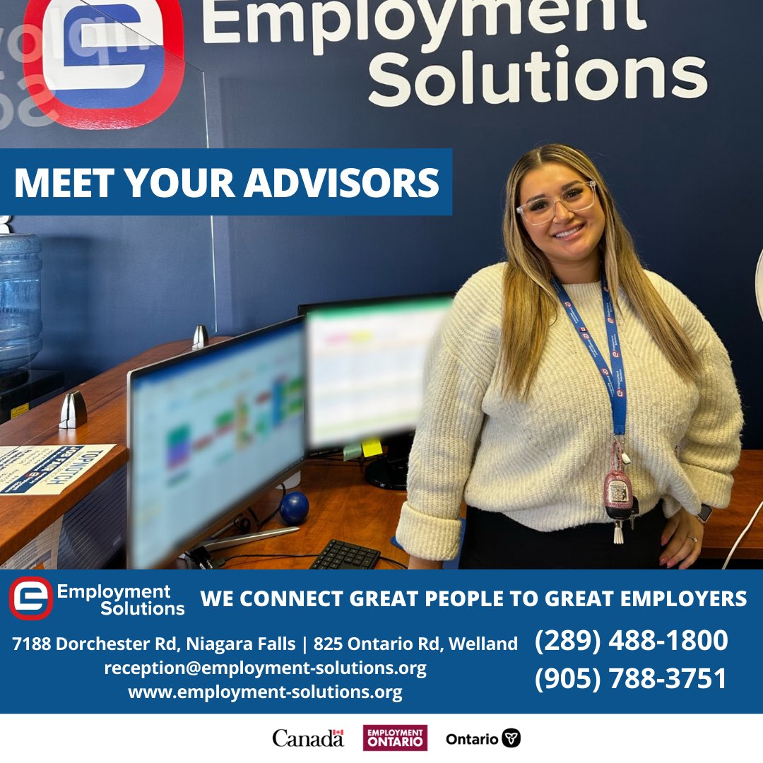 MEET YOUR ADVISORS 🎉

Meet Kristin, she is one of 2 awesome advisors at our Niagara Falls location.

Kristin is a bilingual advisor, speaking English and Spanish as she comes from an El Salvadoran background.

#employmentagency #jobsinniagarafalls