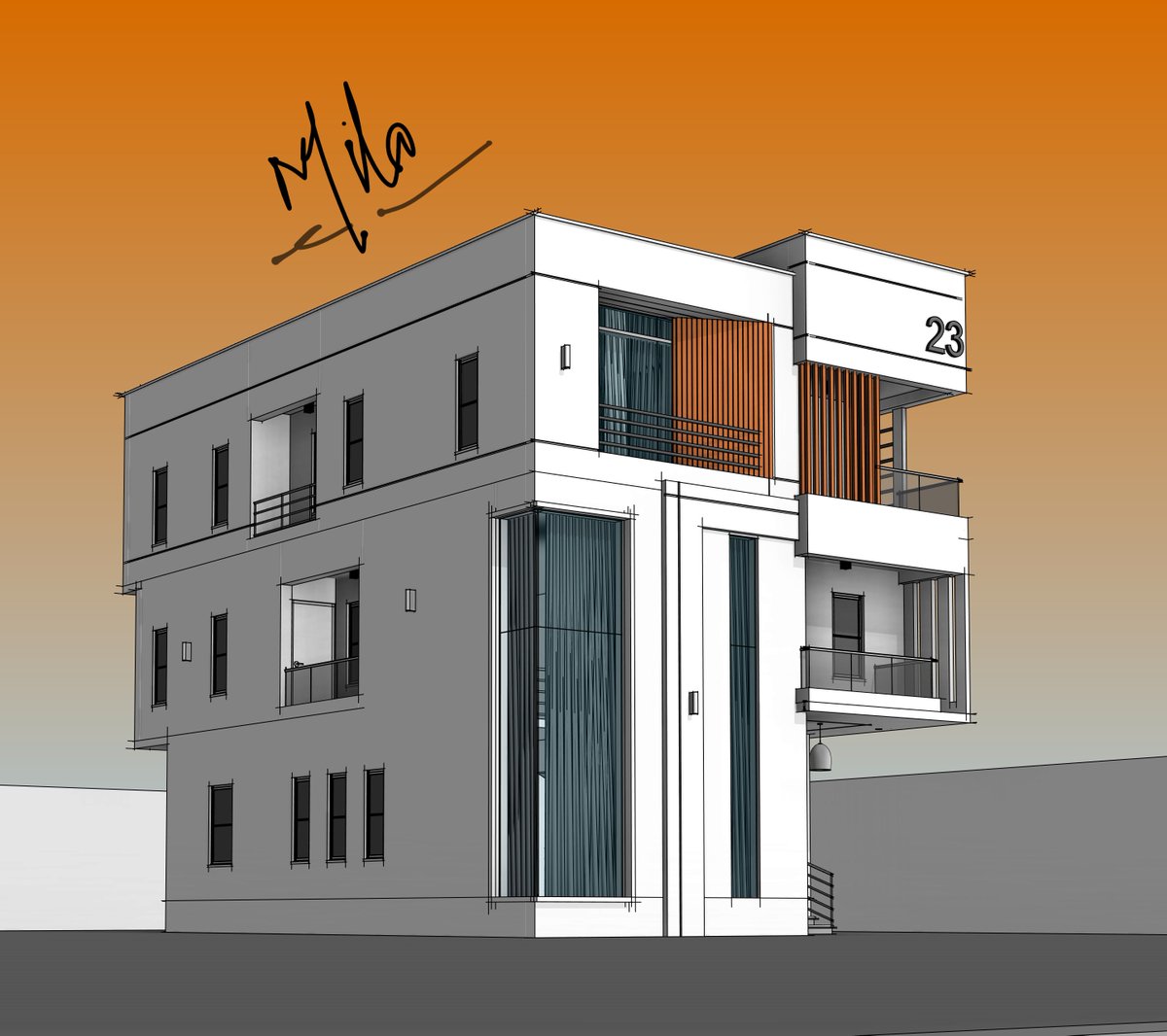 one_miloo's tweet image. I said I was going to do a modeling of one of the two shapes at the bottom. Did the two but sharing this first... #5bed #Revit