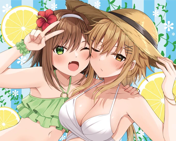 グッズセットの紙袋イラスト! 水着のうちの子たち