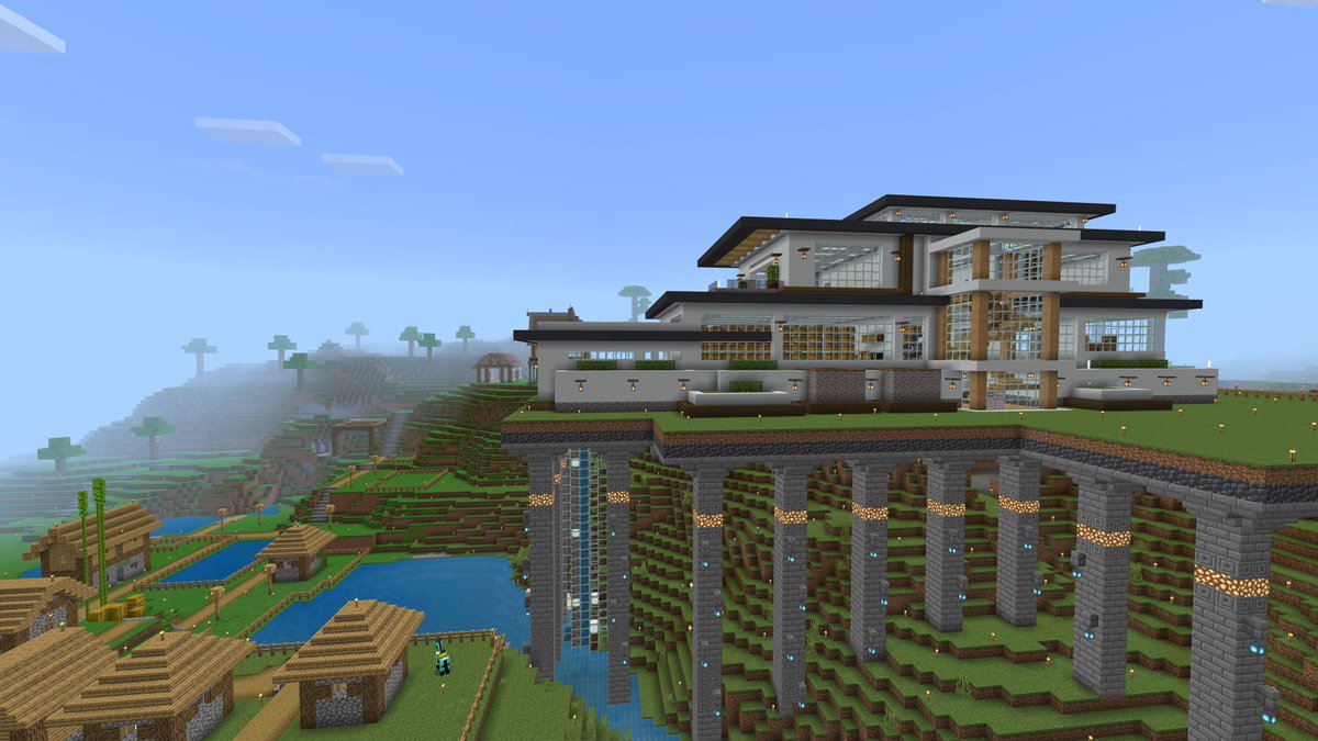 sayopi's tweet photo. ジャングルの海辺ににスタイリッシュな邸宅が完成しました♪
＃マイクラ ＃マインクラフト #Minecraft https://t.co/hopeVFRUXd