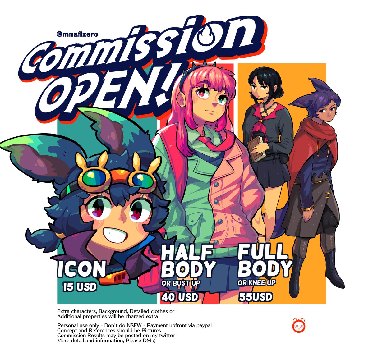 Mnaflzero's tweet photo. Yo!  my C🍊mmission slot available again for this month, details and rules in this image,  feel free to DM me if you interested, If dms are gone, contact me via email:  naufazero@gmail.com  or discord: mnaflzero ,  Likes and Repost are greatly appreciated😆. thanks https://t.co/UriJYHjOtR
