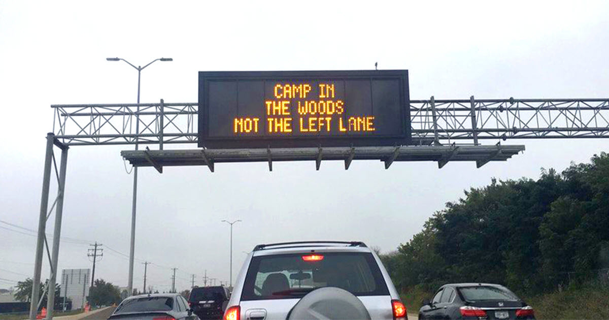 Wisconsin law requires you to keep right if you are traveling below the normal pace of traffic.

As we head into the weekend, today’s message board reminds slower drivers to stay in the right-hand lane, except when passing another vehicle or preparing for a left turn.