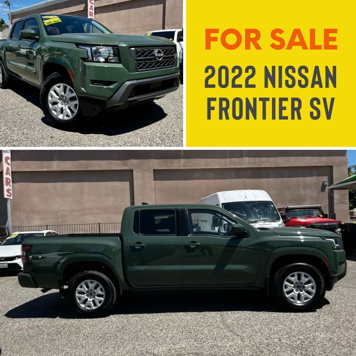 OwnACarCA's tweet photo. Enjoy the many benefits in the SV cabin, including flip-up rear bench seats, power accessories, keyless access/ignition, a seven-inch touchscreen for the easy-to-use infotainment system, and more! Check out this 2022 Nissan Frontier SV by visiting https://t.co/u4yXXm5I8c. https://t.co/DZsa9OVWXA