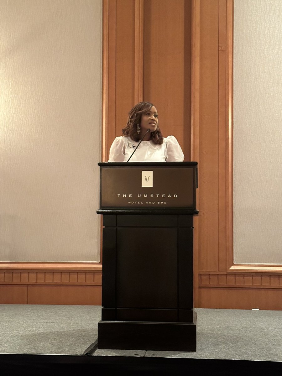 asherrillcagle's tweet photo. @NCCommerce Secretary Machelle Baker Sanders addresses this morning’s audience @raleighchamber #csuitepers. “Your uniqueness is a gem” she says. We are so fortunate to have this dynamic leader in NC! @RaleighWake https://t.co/iP6F0266KC