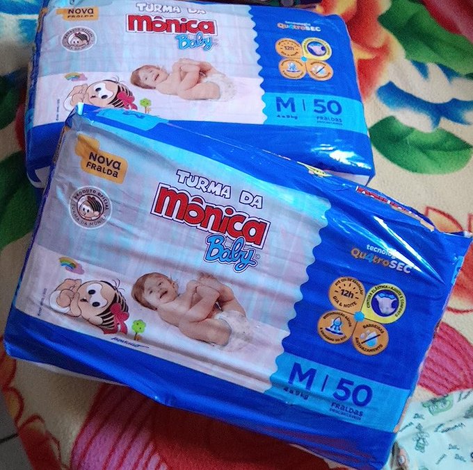 Fralda Turma da Mônica Baby Mega M 50 Unidades