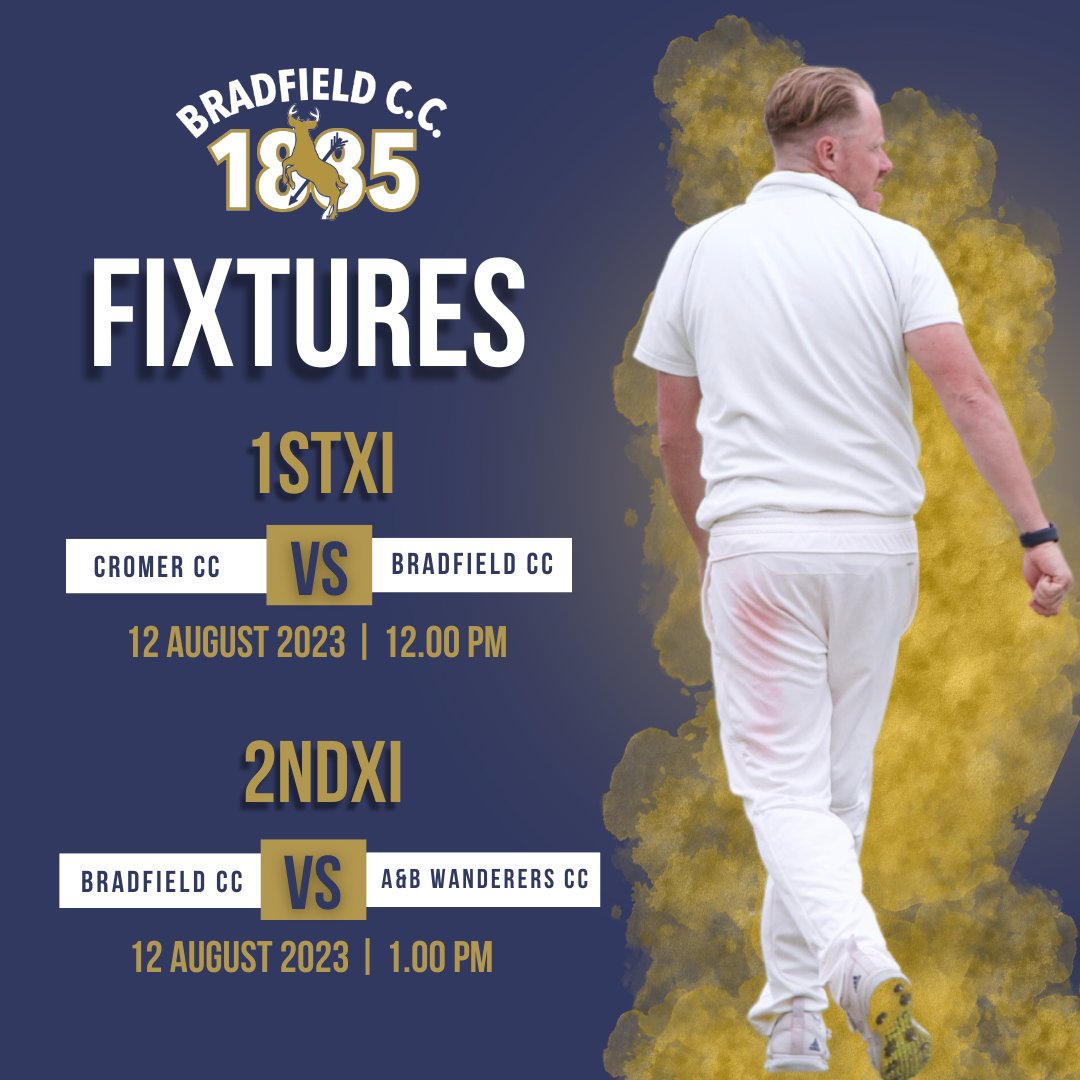 BradfieldCC1885's tweet photo. 🏏 Fixtures - Week 16 🏏

1stXI vs @CromerCricket (A)
2ndXI vs @ABWanderers (H)

#fixtures #season2023 #1stXI #premierleague #2ndXI #divisionfour #norfolkcricket #bradfieldcc https://t.co/cq7kPOqszV