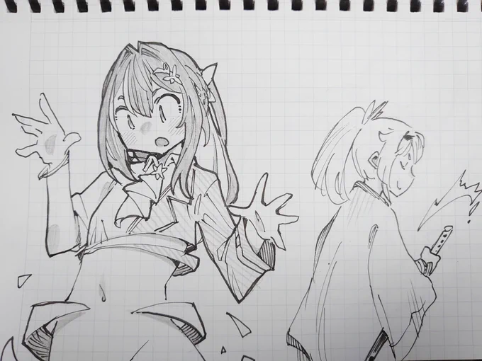 かわいい女の子を描きました。
#AZKiART
#いろはにも絵を 