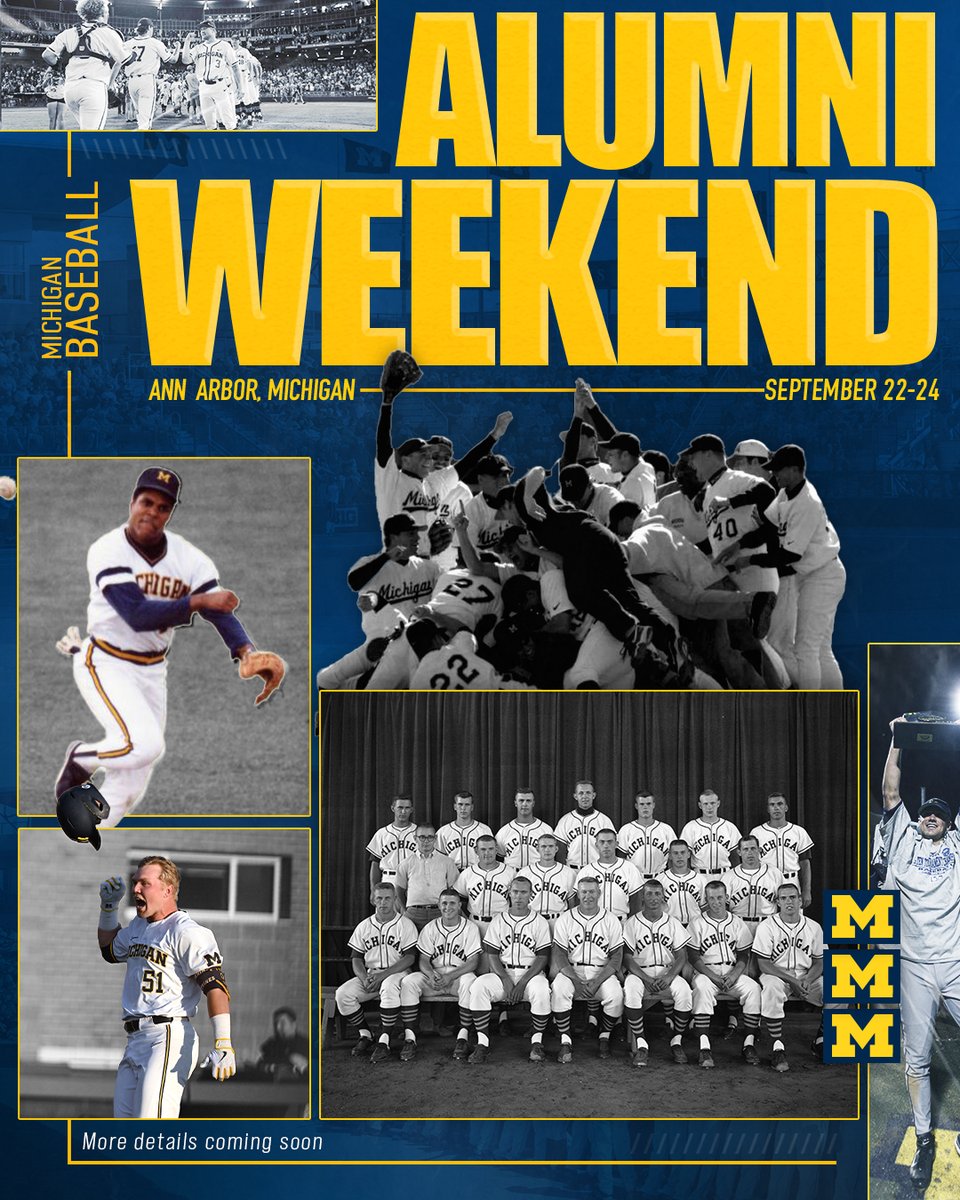 umichbaseball's tweet photo. Don't forget Baseball Alumni Weekend is coming in September! 

Can't wait to see you all back in Ann Arbor! 

#GoBlue https://t.co/qPxF1mTqjZ