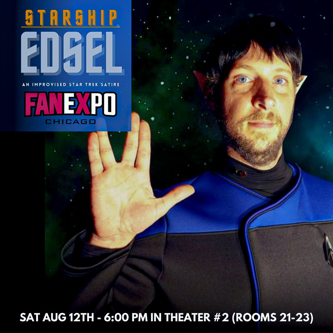 Catch #StarshipEdsel this Saturday at <a href="/fanexpochicago/">FAN EXPO Chicago</a> 🖖 We look forward to seeing our fellow Trekkies there!

#fanexpo #startrek #parody #otherworldtheatre