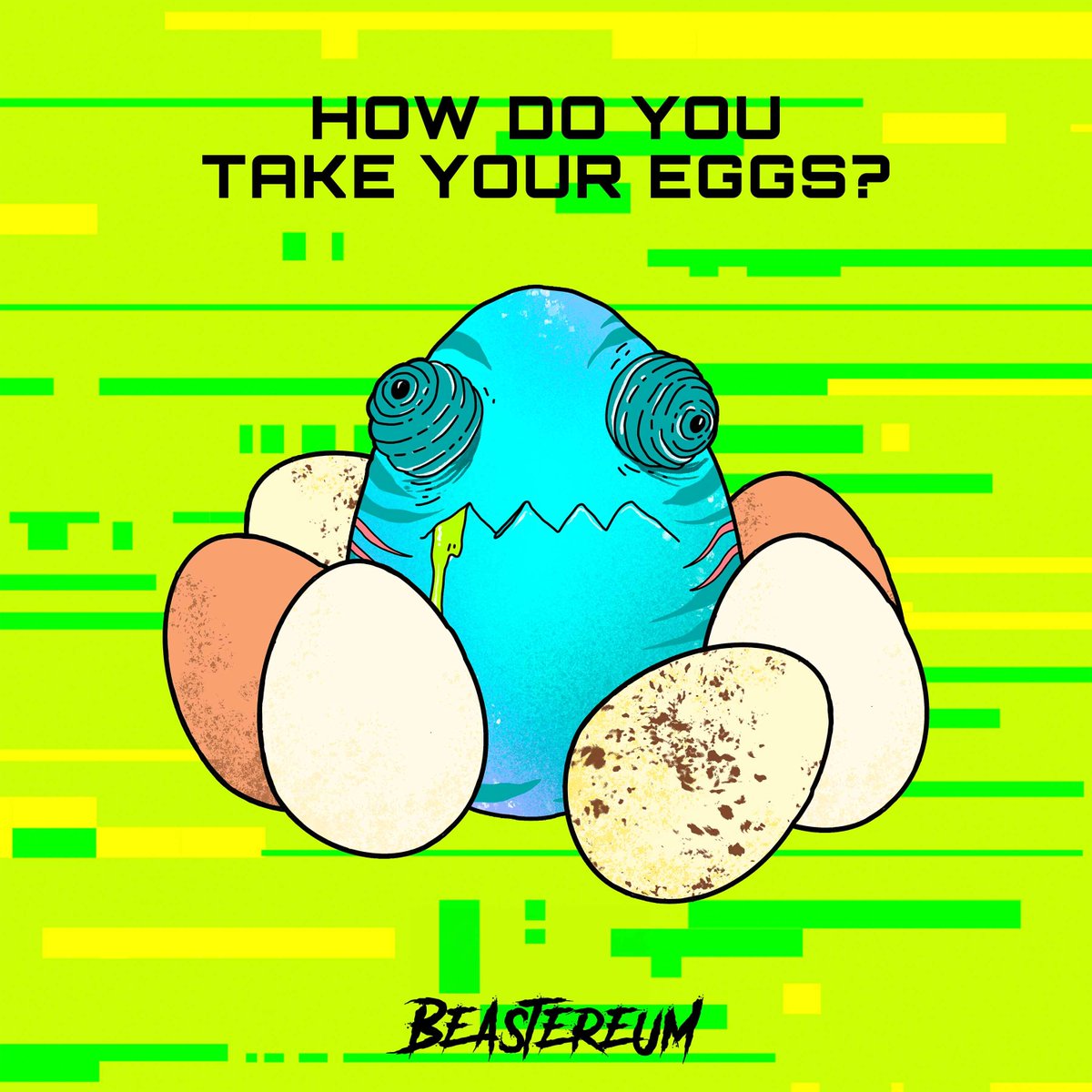BEASTEREUM's tweet image. GM,

How do you take your EGGS?👁️

#Beastereum #BeastereumArmy #BeastArmy #DeFi #memecoin #SaturdayMorning  #CryptoTwitter
