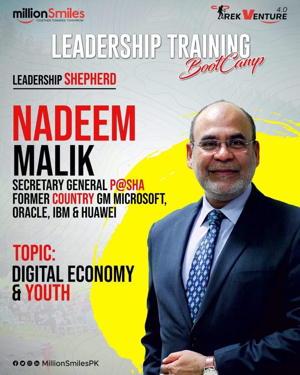 yous_rah's tweet photo. Nadeem Malik Secretary General P@sha former country GM Microsoft, Oracle, IBM and Huawei will inspire youth on Digital Economy and Youth.

#OpeningCeremony_TrekVenture4 https://t.co/IY3W0pkvmw