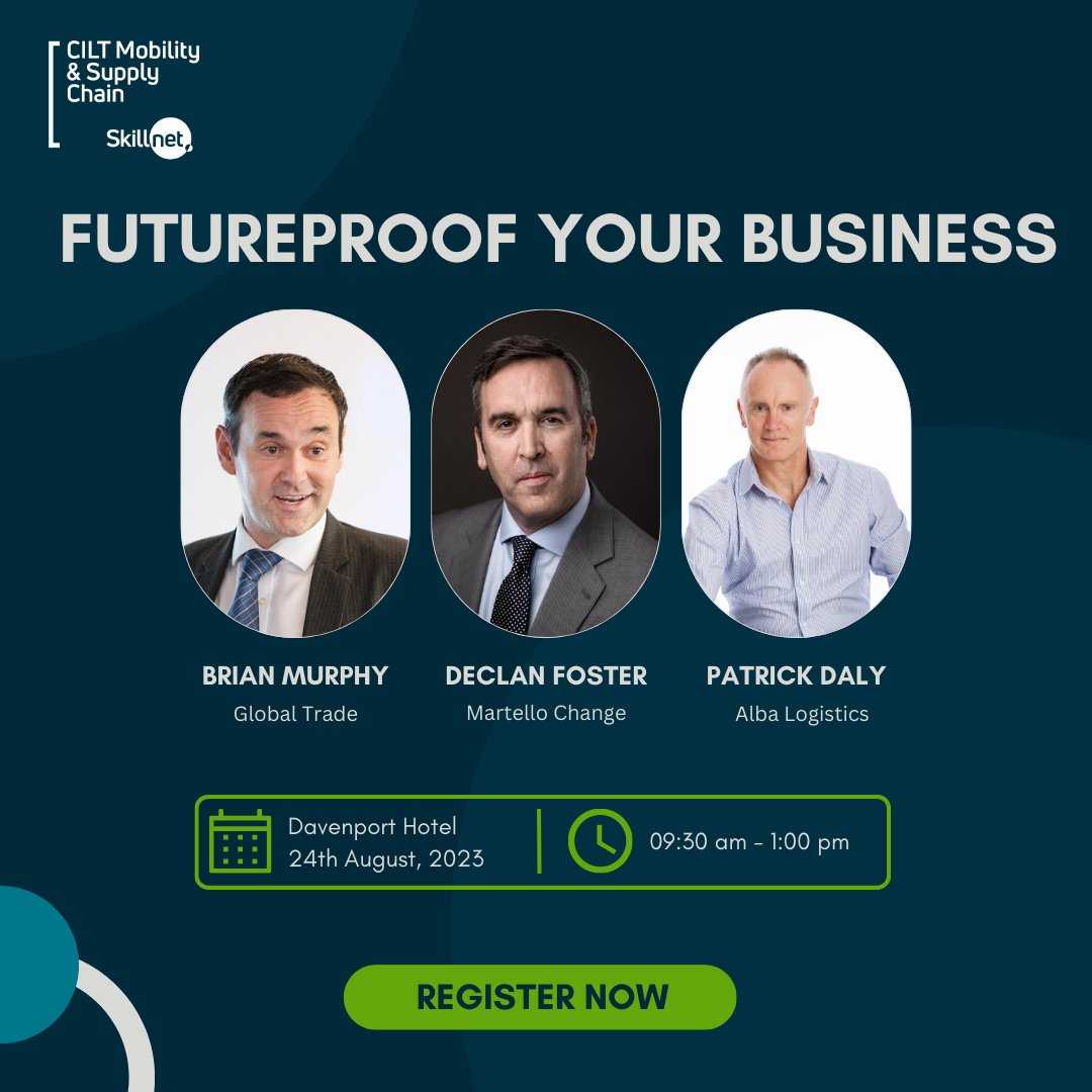 Join <a href="/ciltskillnet/">CILT Mobility & Supply Chain Skillnet</a> on the 24th of August in Davenport Hotel for a dynamic and engaging breakfast briefing on three pillars that will help you get ahead in your business. 

RSVP is essential. Please RSVP by registering to attend via Eventbrite: buff.ly/3DUGUot