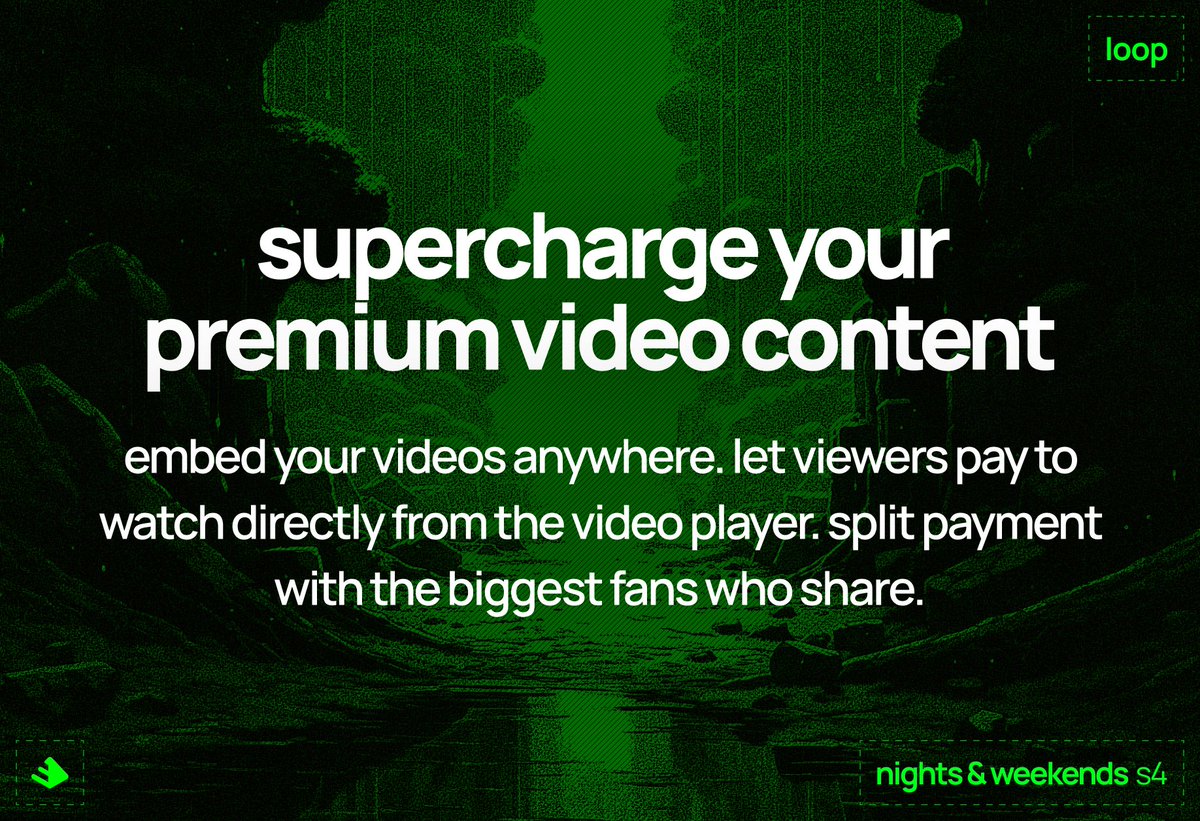 getloop_xyz's tweet photo. We want to make it easy for your fans to purchase your video content and get rewarded for sharing it.

If you're a filmmaker, an indie animation studio, or any other video content creator, we'd love to hear your story and your pain points.

cc: @_buildspace https://t.co/I7JanBTqlA