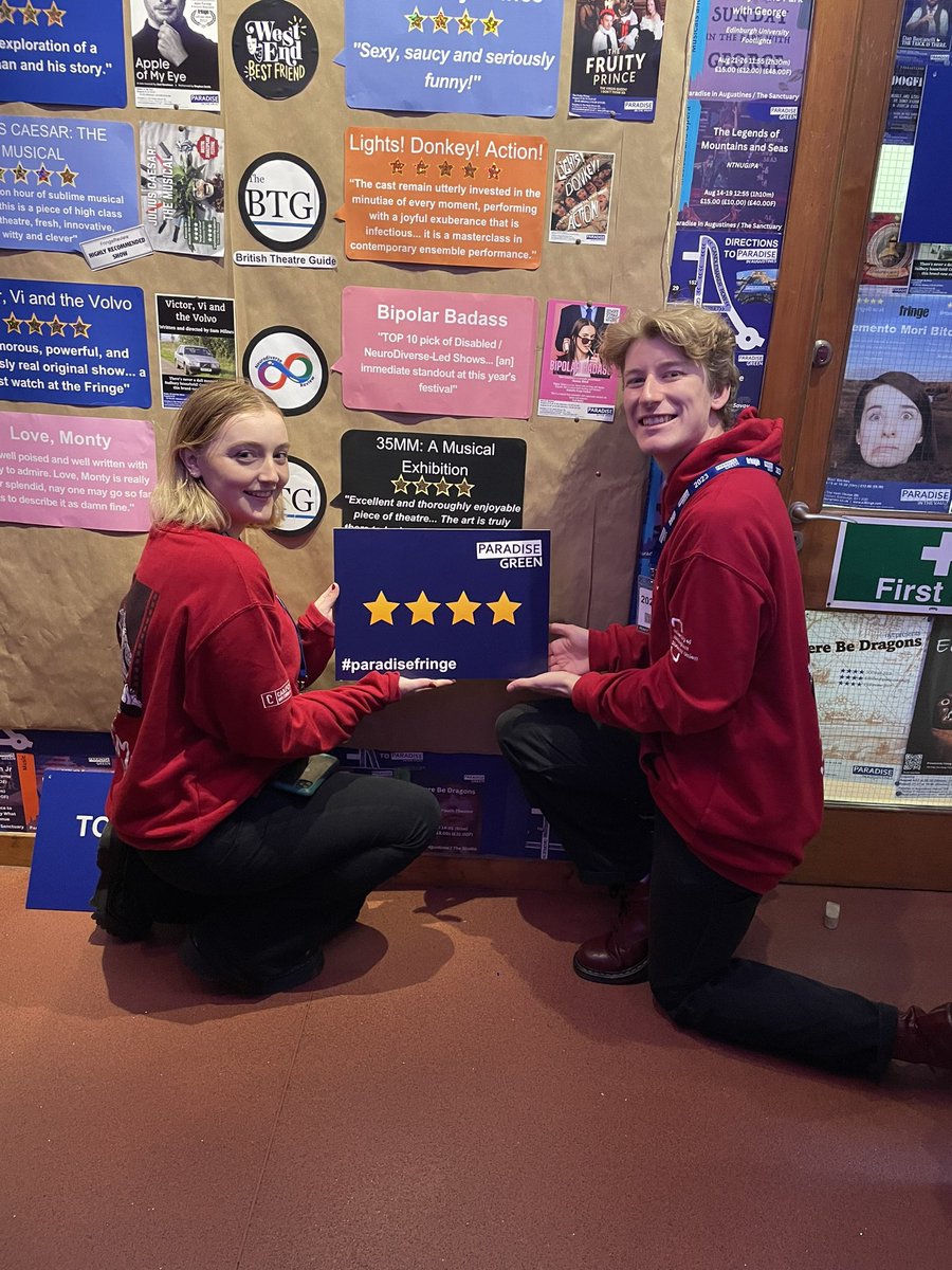 ⭐️⭐️⭐️⭐️ from the British Theatre Guide! Thank you very much for coming to watch, it means so much 🥰