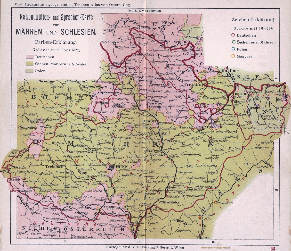 aszebeskidy's tweet photo. Mapa narodowości i języków Moraw i Śląska 1900 (kieszonkowy atlas geograficzno-statystyczny Austro-Węgier prof. Hickmanna) https://t.co/8JA9tLx7gV