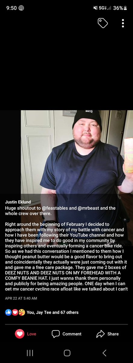 JusticeDynamics's tweet photo. @MrBeast Hoping somehow we get in touch about my buddy Justin. He has been through hell and could really use the help if it is even possible. "Pain is temporary but if I quit however it will last forever. <3" https://t.co/W6pA3oZ3C7