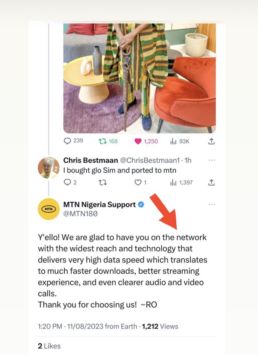 Dear MTN,

Thank you for your feedback. Why are you guys monitoring me like a monitoring spirit? I have noticed that every time I ask Nigerians to patronise Glo over MTN, you find a way to use a stooge to undermine my Buy Nigeria campaign. What is your beef with Buy Nigerian?