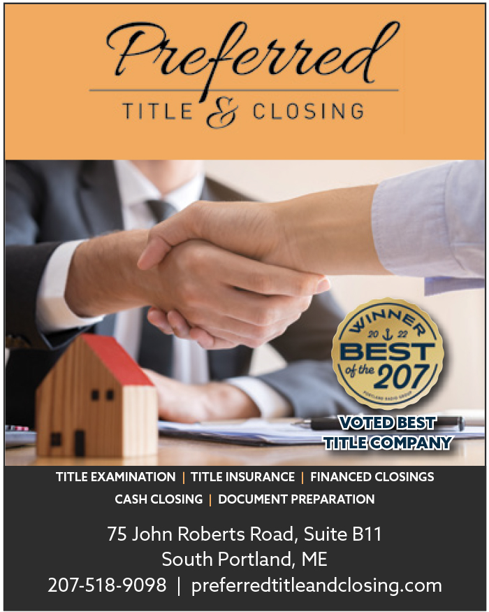 keepitlocalME's tweet photo. Preferred Title &amp; Closing is a #locallyowned #Maine company working with #titleexamination, #titleinsurance, financed &amp; cash #closings, &amp; document prep. Call 207.518.9098 or click https://t.co/NmmENLgACP for more info! #titlecompany #homebuying #mortgageclosing #keepitlocalmaine https://t.co/Cbw5ahoied