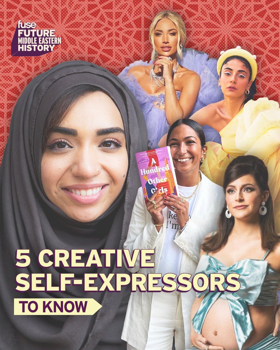 fusetv's tweet photo. Meet 5 incredible self-expressers in the Middle Eastern community paving the way in their fields and making a difference! #FutureMiddleEasternHistory

😂 #janineharouni 
📸 @modelroz
📖 #imanharirikia
🪡 @dorianWhoo
🎨 @shirien_creates https://t.co/ctbDkC1h6b