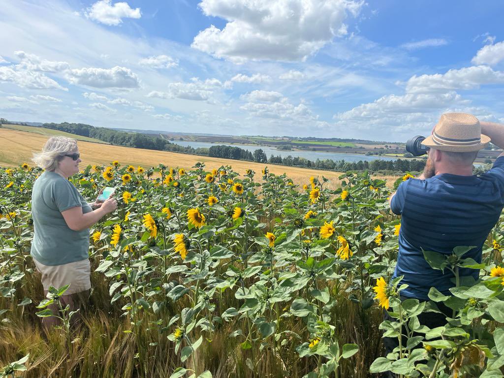 Eyebrook_Birds's tweet photo. Enjoying the sunshine and harvest this afternoon with the team from @NFUCountryside Magazine, chatting all about farming, conservation and birdseed here at Rectory Farm. Glorious weather, great time with Lorna, Toby and Alex, look out for us in the magazine! https://t.co/8QNmpHv44X