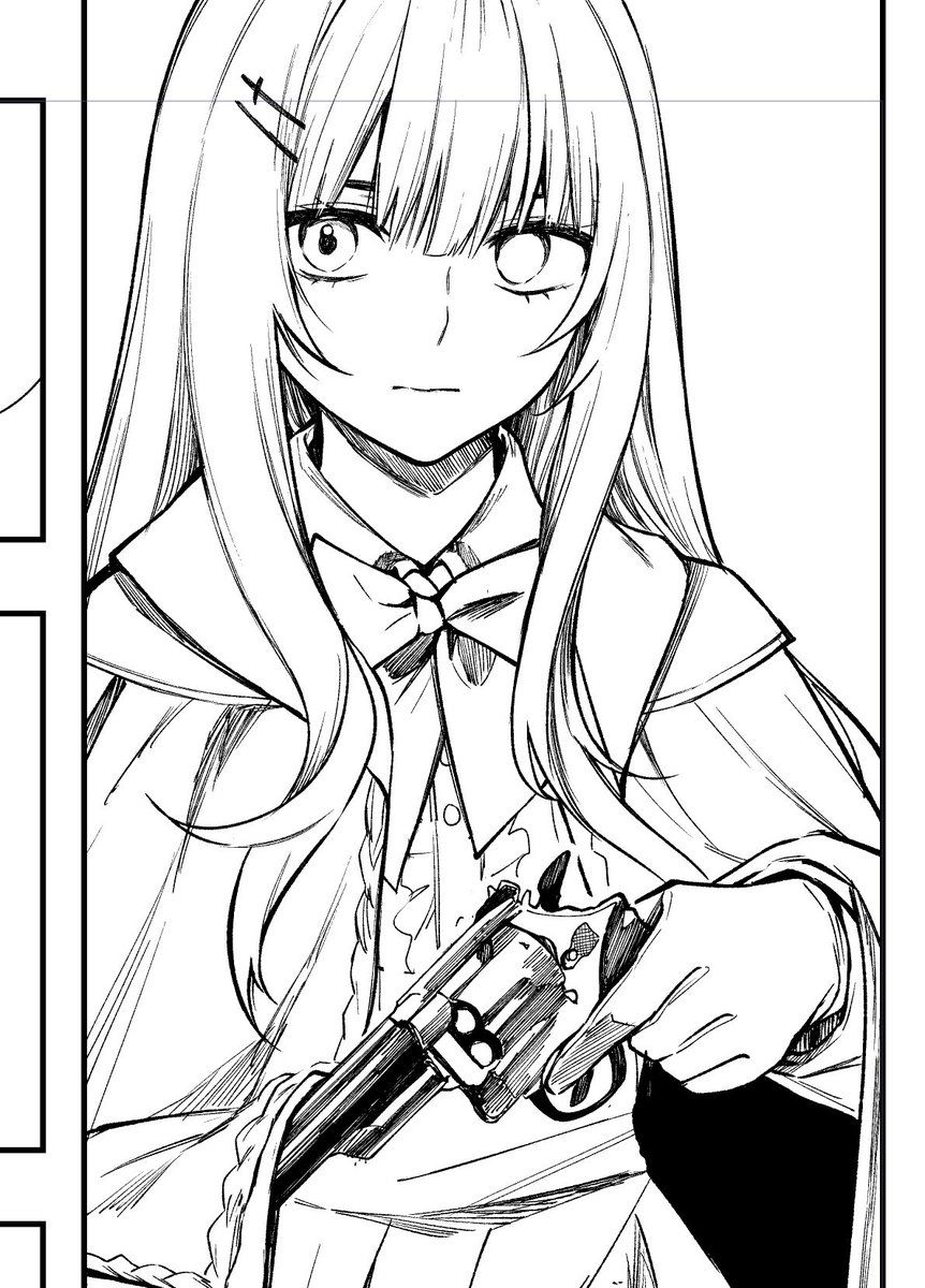 線画の時点で影を増やす試み✏️