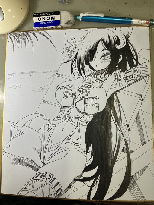 水着ホルテウス
(褐色肌は明日アマゾンから薄墨ペンが届いたら塗ります。) 