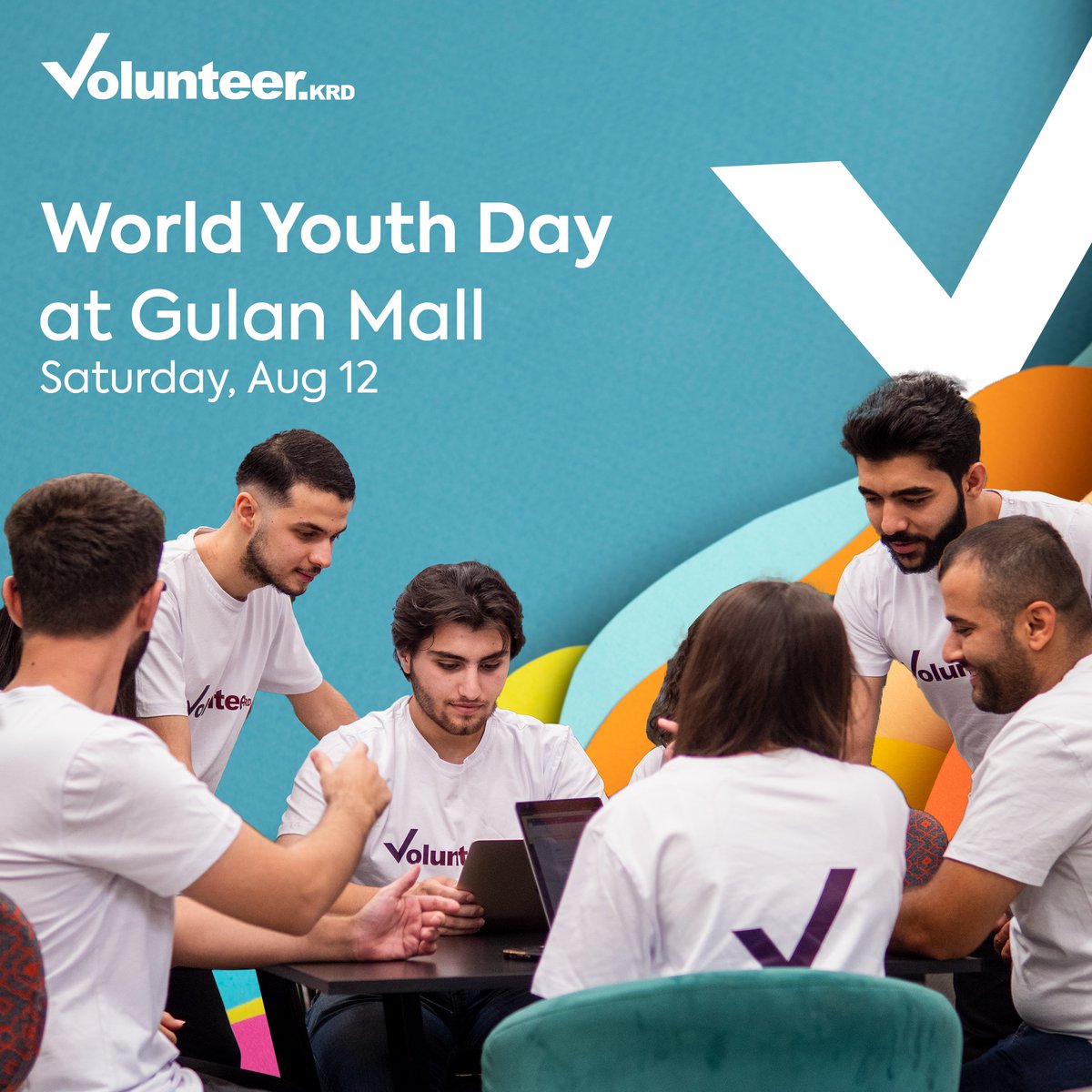 Volunteerkrd's tweet photo. We are waiting for you this Saturday in the youth festival at Gulan Mall Erbil at 6:00pm. Be sure to drop by for a special visit that you won't want to miss! ⏳🎉

#InternationalYouthDay https://t.co/YRnXPdFRDu