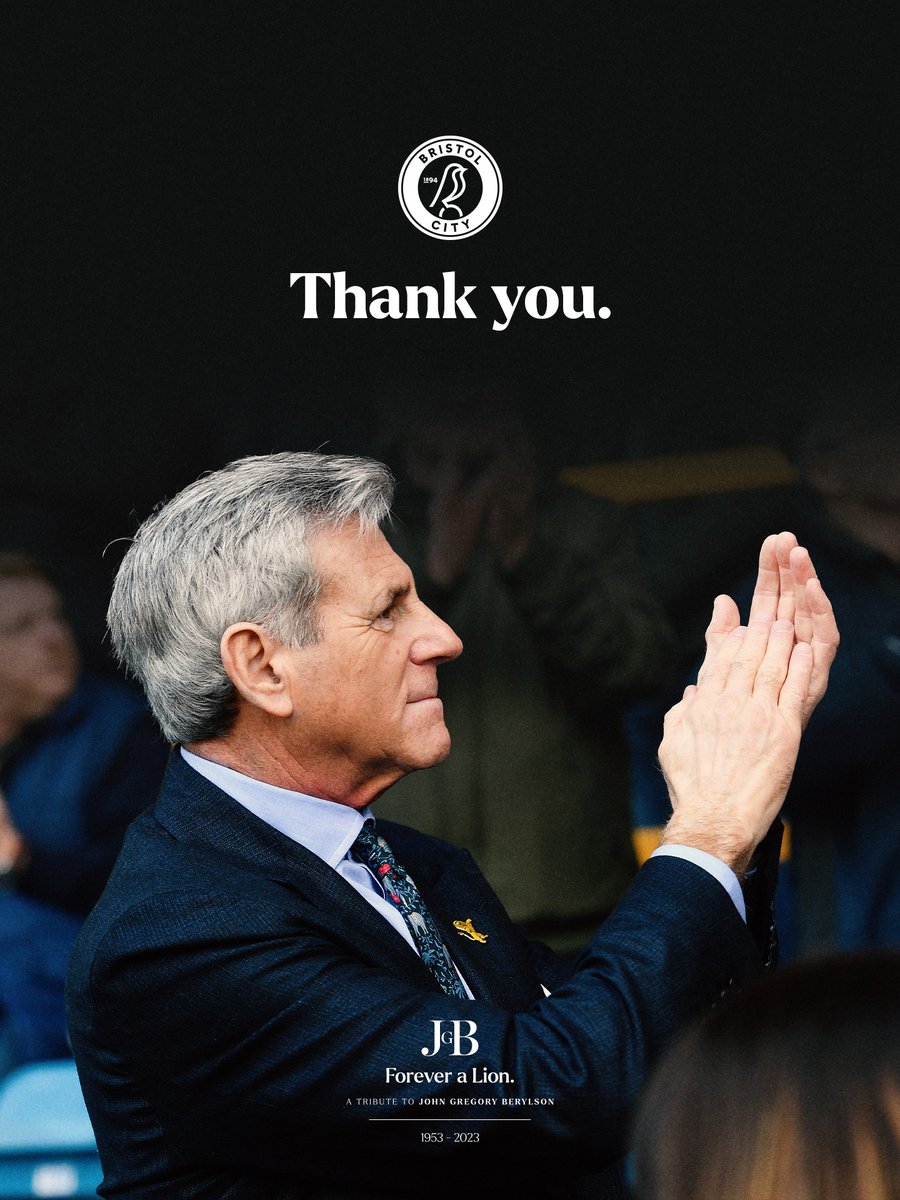 💙 #Millwall Football Club would like to place on record its thanks to <a href="/BristolCity/">Bristol City FC</a>  for their support and assistance in planning for tomorrow’s commemorative events for our beloved former Chairman, John G Berylson.