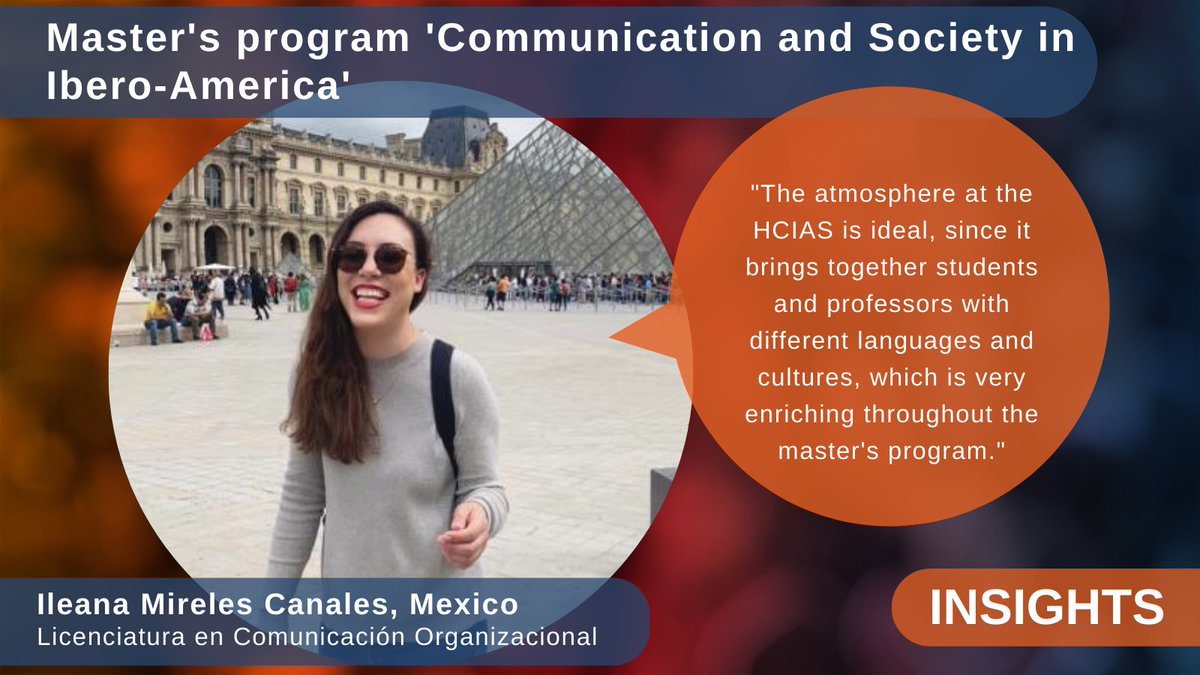 hcias_unihd's tweet photo. Internationalize: learn about Ibero-America with peers from all over the world
Apply now for our master’s program ‘Communication and Society in Ibero-America’
👉https://t.co/VFpH6yLdAR
More insights 👉https://t.co/c926R13fMy
#studyathcias #hcias_macs https://t.co/dDbrScd5je