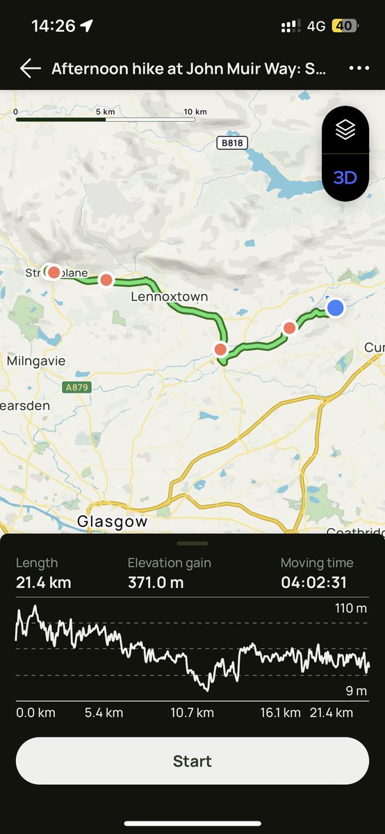 Completed 8/10 of John Muir Way: from Strathblane to Kilsyth.