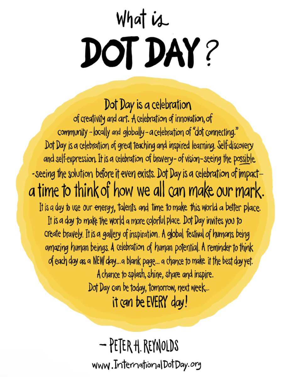 Peter H. Reynolds (@peterhreynolds) on Twitter photo Free #DotDay poster! static1.squarespace.com/static/610943b… via <a href="/DotClubConnect/">International Dot Day</a> Free #DotDay poster! static1.squarespace.com/static/610943b… via <a href="/DotClubConnect/">International Dot Day</a>