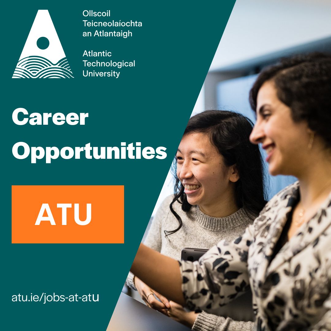 atu_ie's tweet photo. Atlantic Technological University is seeking to recruit a variety of roles over a range of disciplines across our campuses in West &amp; Northwest of Ireland. 
Closing Date: 12 noon on Friday, 25th August 2023

Learn more ➡️ https://t.co/bdF2YNcLGk

#jobfairy #TeamATU #AtlanticTU https://t.co/NFSy6t33bK