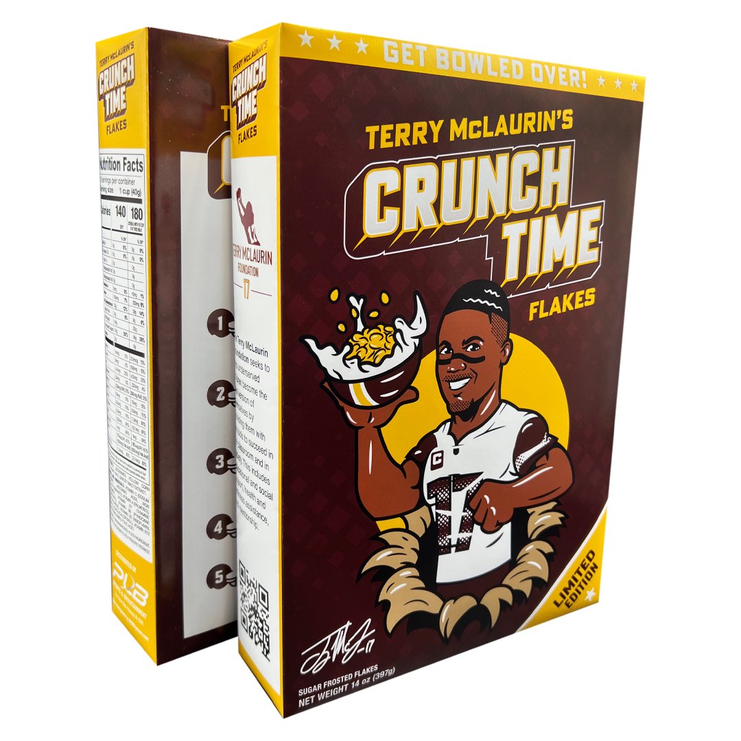 Ethan_Cadeaux's tweet photo. Inbox: Commanders WR Terry McLaurin has partnered with PLB Sports &amp; Entertainment to create his own cereal

‘Terry McLaurin’s Crunch Time Flakes’ are available at select Safeway stores https://t.co/FMRix4rWUw