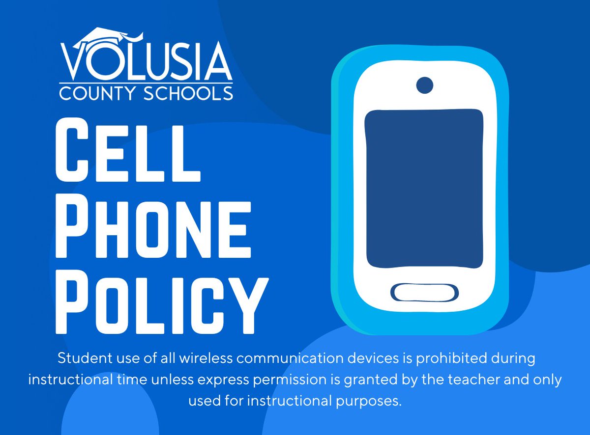 As a reminder and pursuant to HB 379, student use of all wireless communication devices is prohibited during instructional time unless express permission is granted by the teacher and only used for instructional purposes. This includes cell phones, tablets, ear buds, and