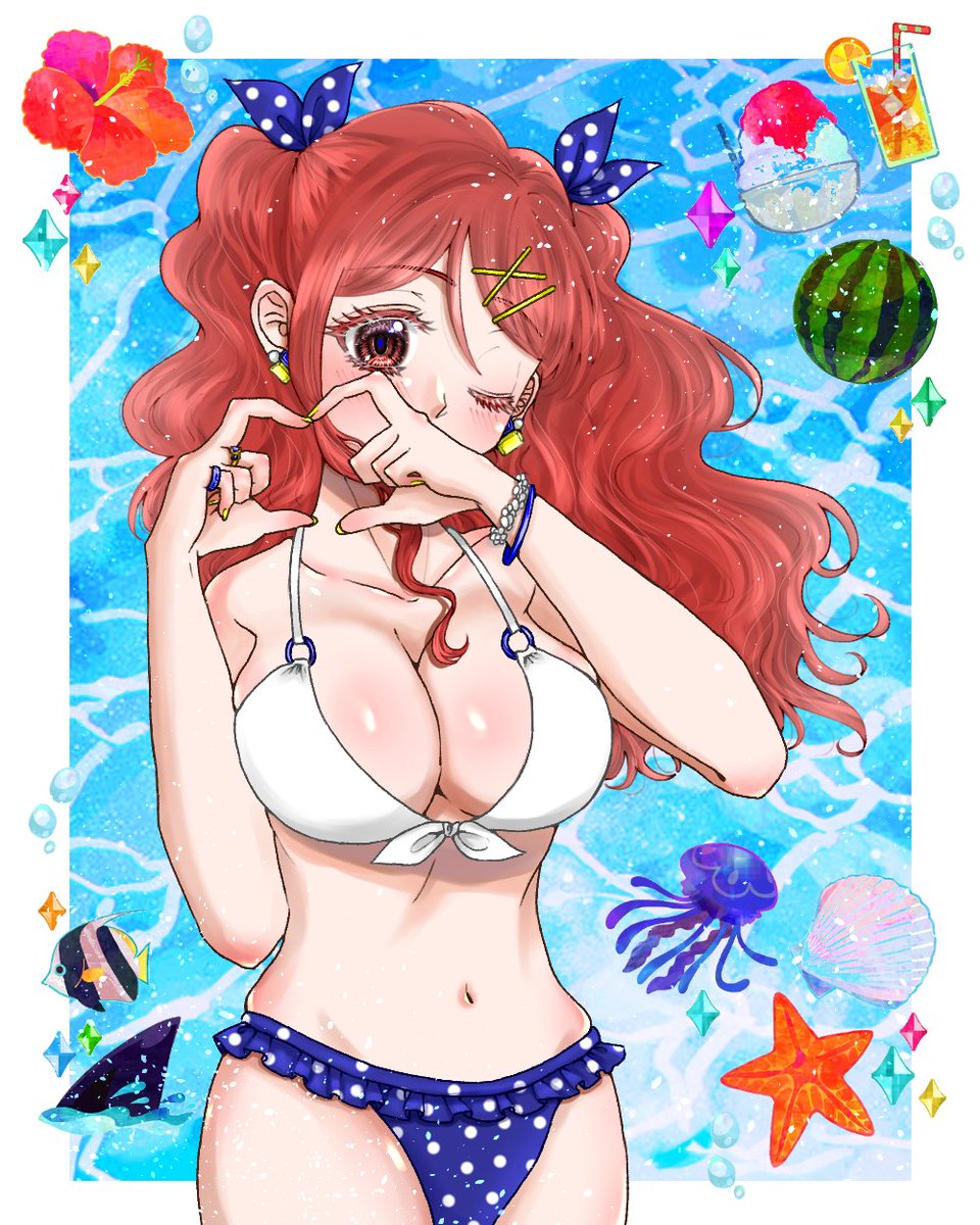 _aurola_'s tweet photo. #審神者の水着姿が見たい
というタグを流行らせたい‼️‼️‼️審神者の水着姿が見たいんだーーー‼️‼️😍皆描いてください💖
夏が終わる前に完成して良かったです😂😂トロピカルな夏のあぐりです🍧🍨🍦🍉🥭🍍🌺✨
#創作審神者　#女審神者 https://t.co/XTvvPMsIl7