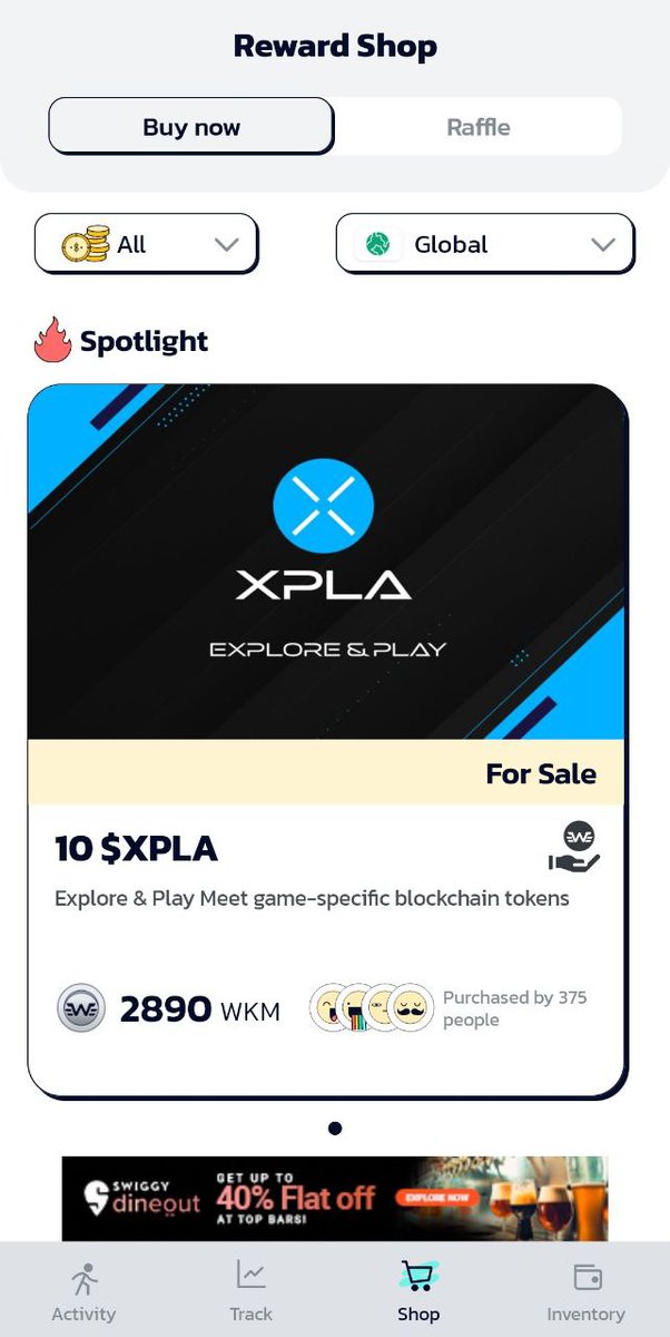 deadslug4's tweet image. I will get 10$XPLA for improving my fitness 😌
#WalkMining #movetoearn #rewardshop