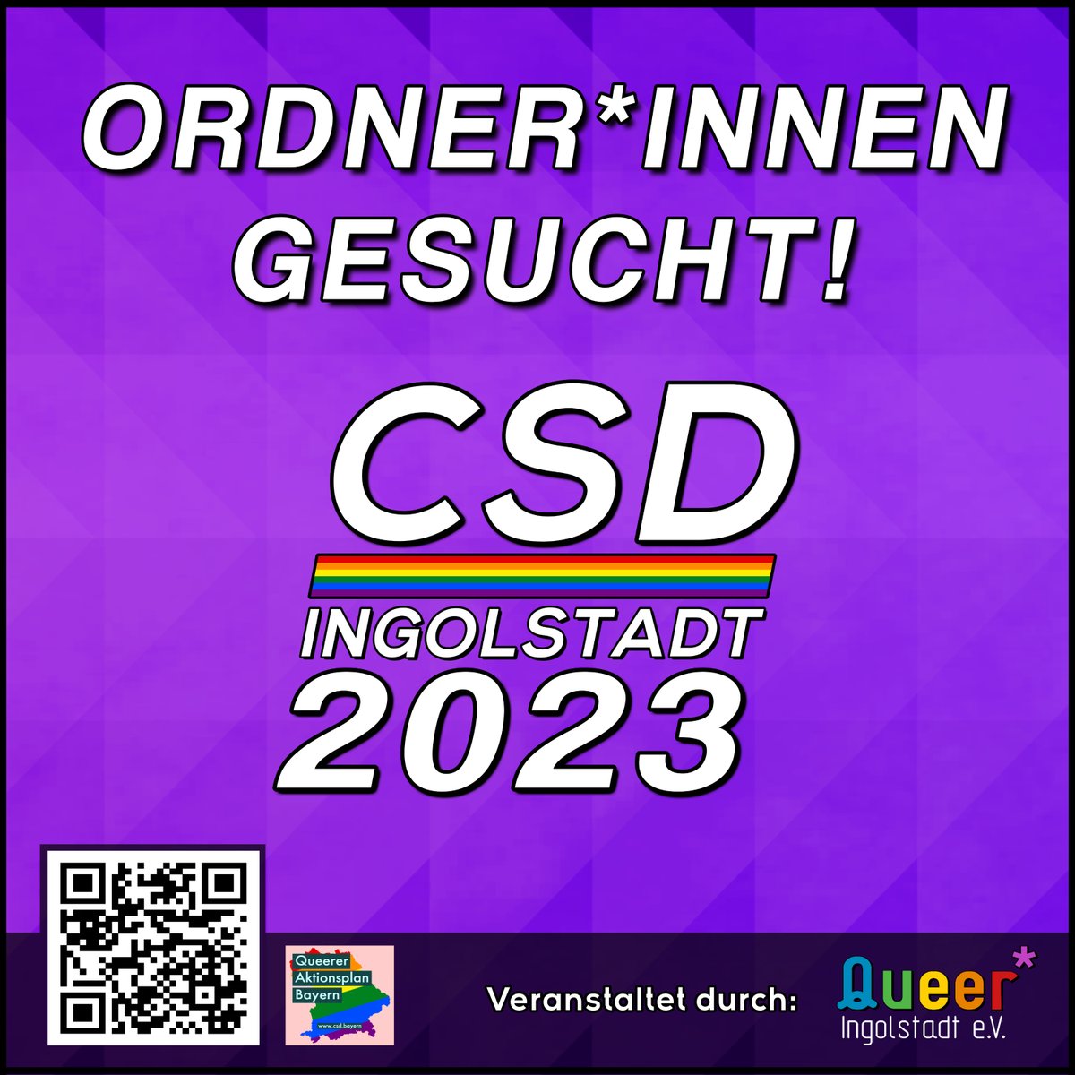CSDIngolstadt's tweet photo. AUFRUF!
Wir suchen momentan noch Ordner*innen für den CSD! 🏳️‍🌈🏳️‍⚧️

Wenn ihr Lust und Zeit habt, schreibt uns gerne eine PN! 😄

#queer #queeringolstadt #ingolstadt #csd #csdingolstadt #csdingolstadt2023 #lgbt #lgbti #lgbtq #lgbtiq #lgbtqi #pride #QueererAktionsplanBayernJetzt https://t.co/C2kmNUWNXX