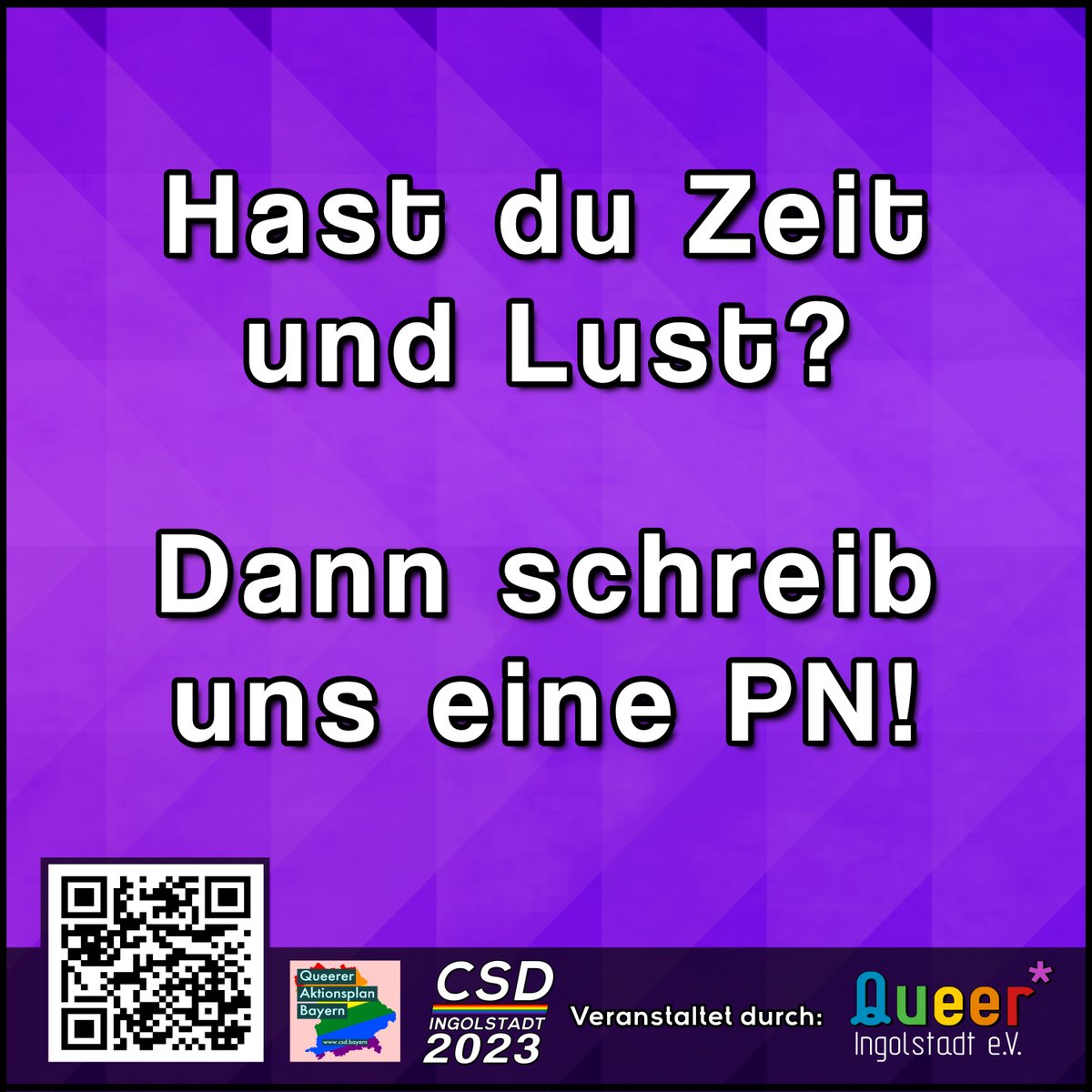 CSDIngolstadt's tweet photo. AUFRUF!
Wir suchen momentan noch Ordner*innen für den CSD! 🏳️‍🌈🏳️‍⚧️

Wenn ihr Lust und Zeit habt, schreibt uns gerne eine PN! 😄

#queer #queeringolstadt #ingolstadt #csd #csdingolstadt #csdingolstadt2023 #lgbt #lgbti #lgbtq #lgbtiq #lgbtqi #pride #QueererAktionsplanBayernJetzt https://t.co/C2kmNUWNXX