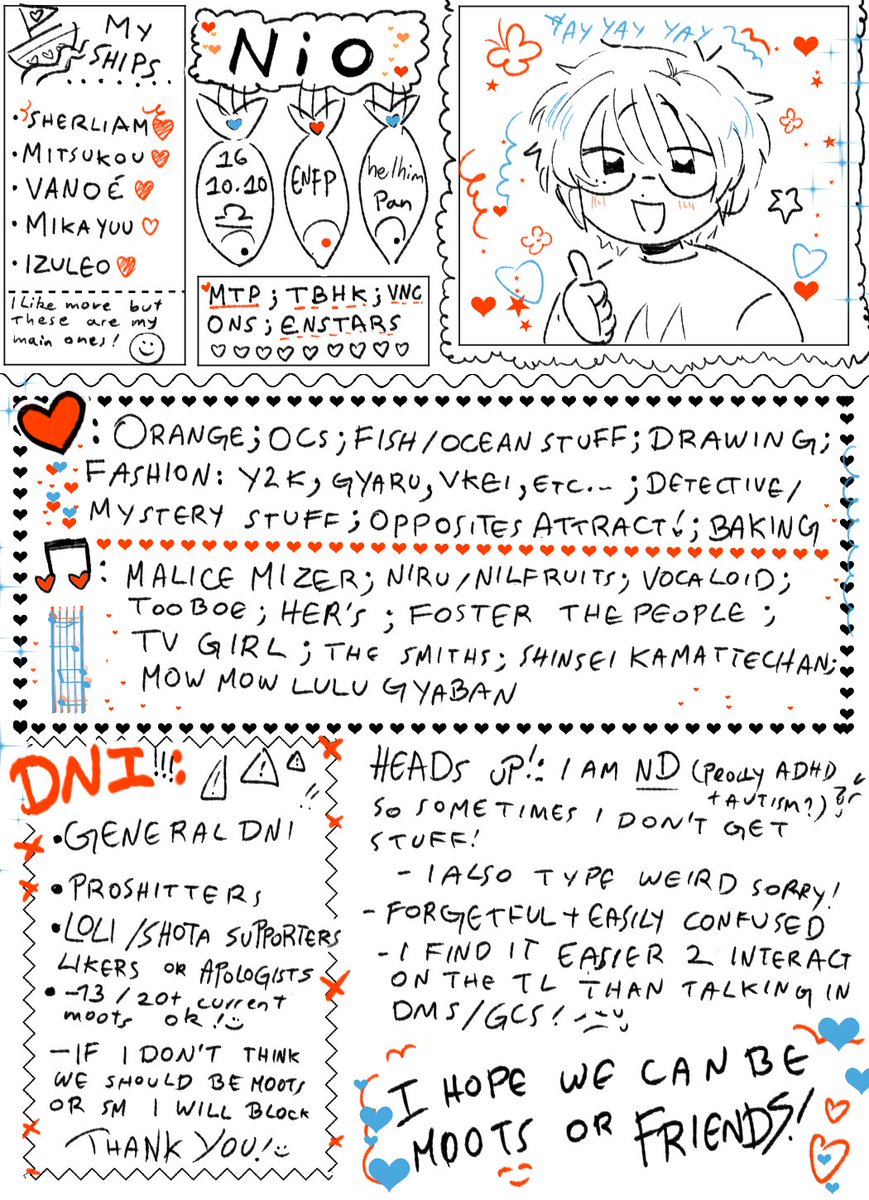 NilLeo_'s tweet photo. hi I did this thing again bc I don't have a carrd or rentry(?) so ya hi I want more #mtp / #mtptwt friends hehe or any of these !!

- reply to be friends hehe :)) ty🤍 https://t.co/ChEJUbXrFC