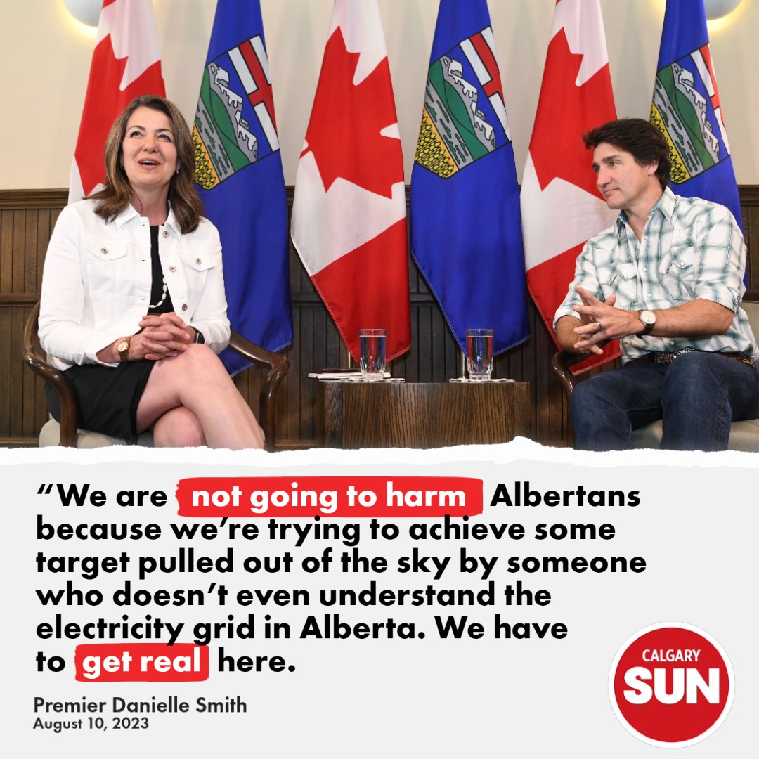 ABDanielleSmith's tweet photo. Ottawa's net zero regulations are unconstitutional and will not be implemented in Alberta. 

My latest exclusive interview with Calgary Sun's Rick Bell 👉 https://t.co/x51VK0R5zh https://t.co/tnqAPYut8S