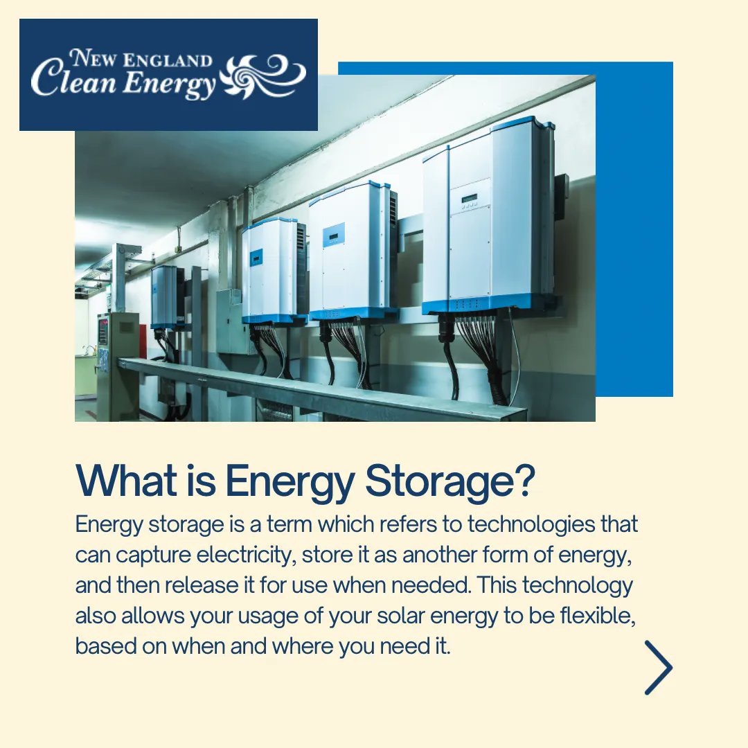 NE_Clean_Energy's tweet image. What is solar storage and how can it improve your experience with solar energy? New England Clean Energy is here to explain the complexities of solar storage and how it can benefit you and your solar system in the long run! ☀️
#newenglandcleanenergy #solartips