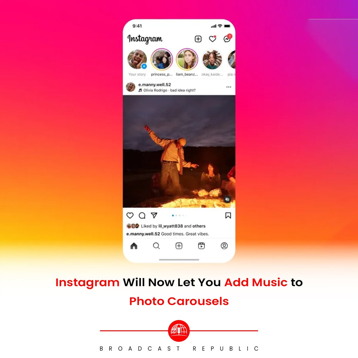 Instagram is introducing exciting new features that enhance user creativity and collaboration. Users can now add music to their photo carousels, allowing them to showcase their musical preferences. 

#BroadcastRepublic #InstagramFeatures #MusicInCarousels #CollaborativeContent