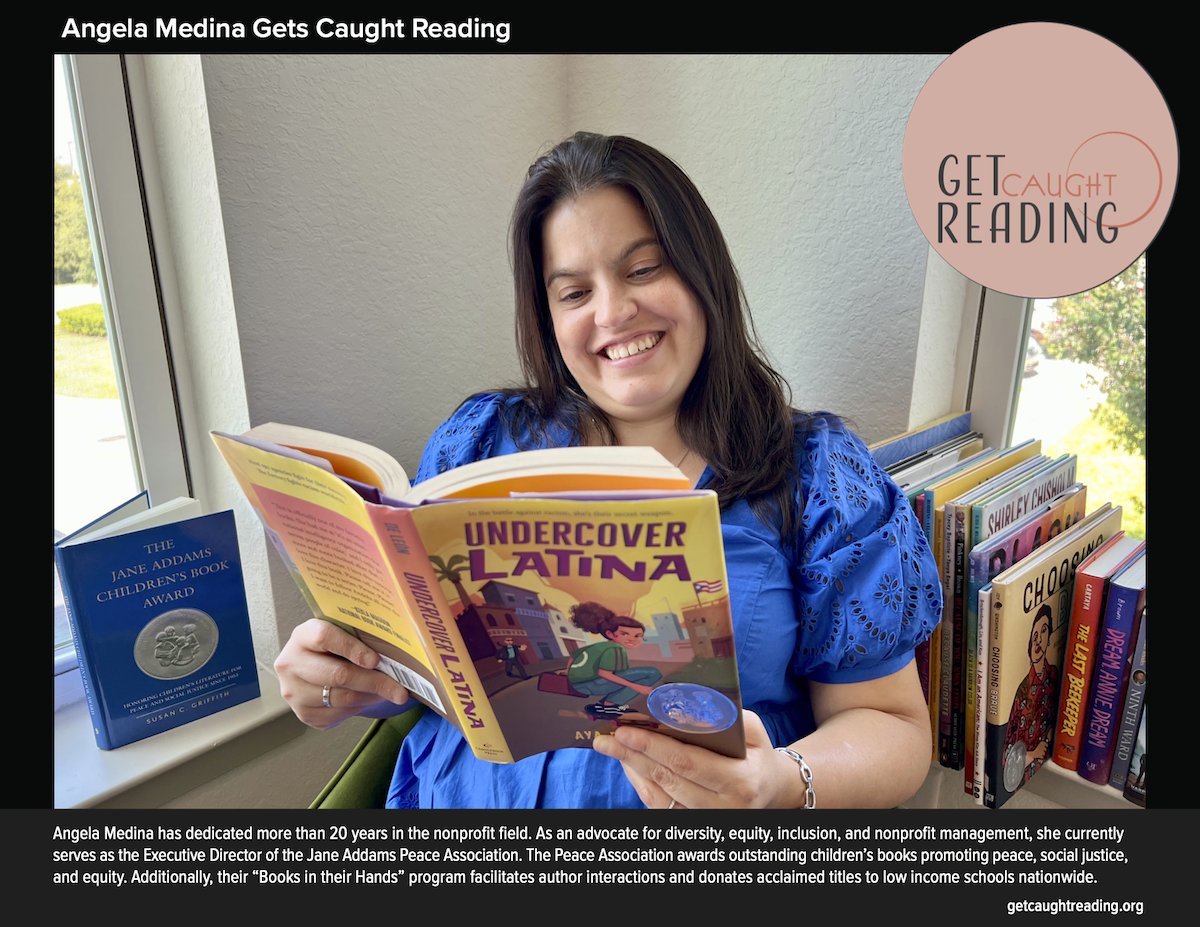 Get Caught Reading is a campaign that provides free posters of authors, creatives, celebrities & community members “caught” reading a favorite book. Our Executive Director, Angela Medina, is the latest person to get caught reading! Check out her poster: getcaughtreading.org/angela-medina/