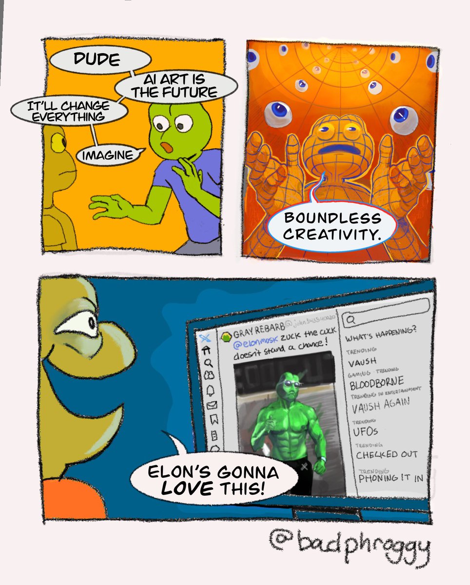 badphroggy's tweet photo. New comic
Boundless creativity https://t.co/2TIz7RsXwa