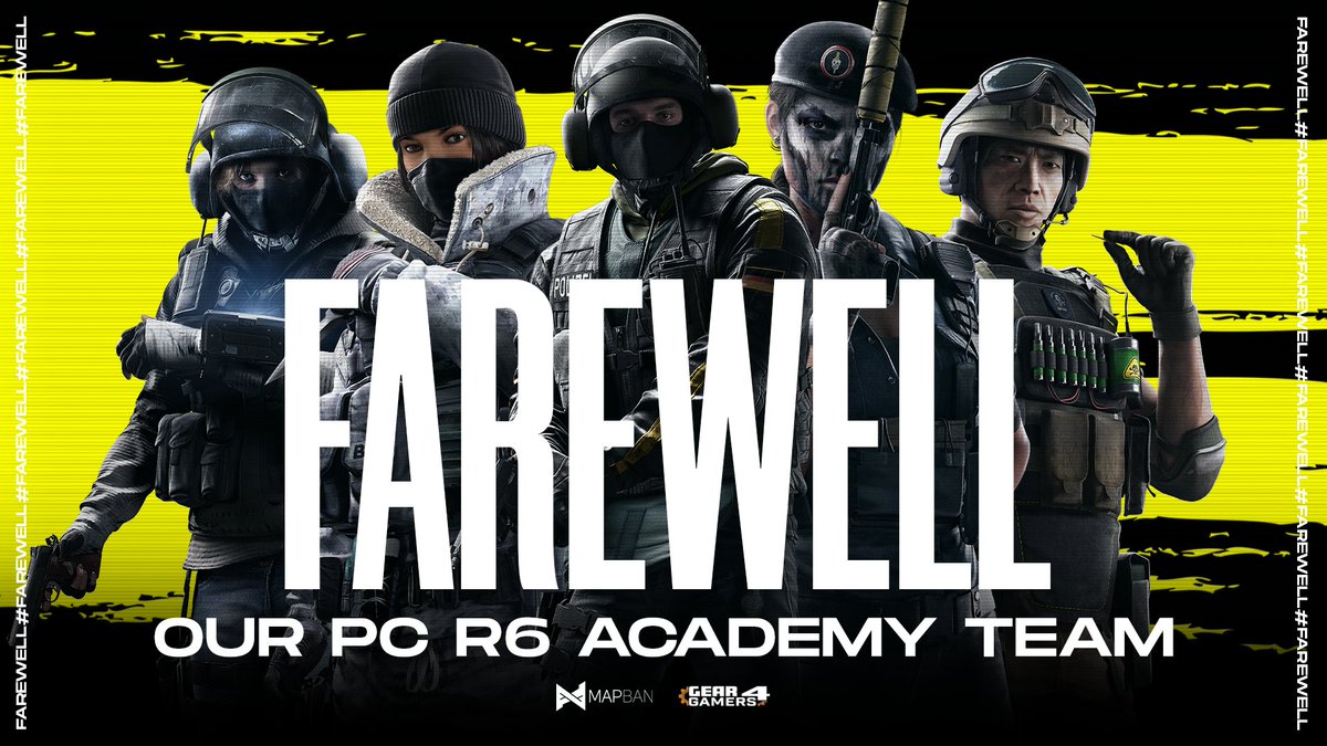 Hallo Community, 

heute verabschieden wir unser PC R6 Academy Team nach 5 gemeinsamen erfolgreichen Monaten.

Wir sind dankbar, dass wir dieses Team begleiten durften, und wünschen dem Team viel Erfolg auf dem weiteren Weg 👏

<a href="/MrsCuteYT/">WC | MrsCute | Chlœ</a>
@modde_r6
@raypz_r6
@JiqXa_PBX
<a href="/ryuluyr/">Ryu35</a>