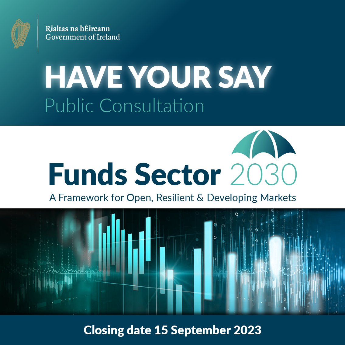 📢Have your say – The Department is conducting a wide-ranging review of the funds sector under the broad and interlinked themes of “Open Markets, Resilient Markets and Developing Markets”.

The closing date for submissions is 15 September 2023.

Read more: gov.ie/en/consultatio…