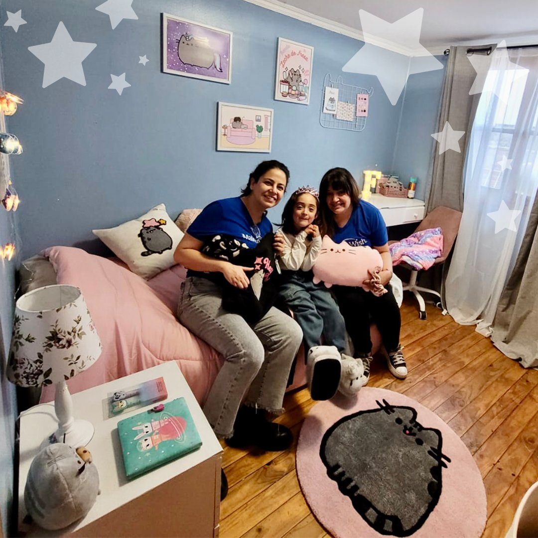 MakeAWishChile's tweet photo. Con solo 8 añitos, Flo disfruta mucho de la suave presencia de los gatos. Por eso, esta fanática catlover tenía el deseo de tener una pieza enteramente decorada con michis, y gracias a la ayuda de nuestros voluntarios y de Rosen pudimos hacerlo realidad. https://t.co/iOzoG3QIFH